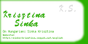 krisztina sinka business card